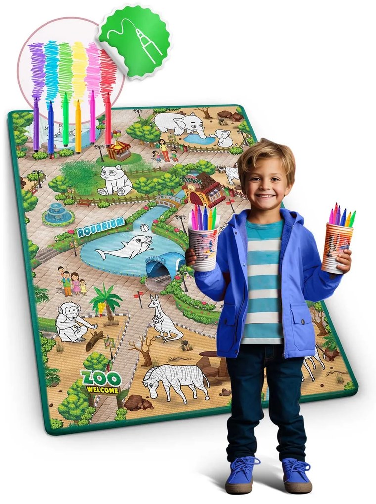 Rolovaná penová podložka na vyfarbovanie 120 x 90 x 0,3 cm Ricokids RK-344