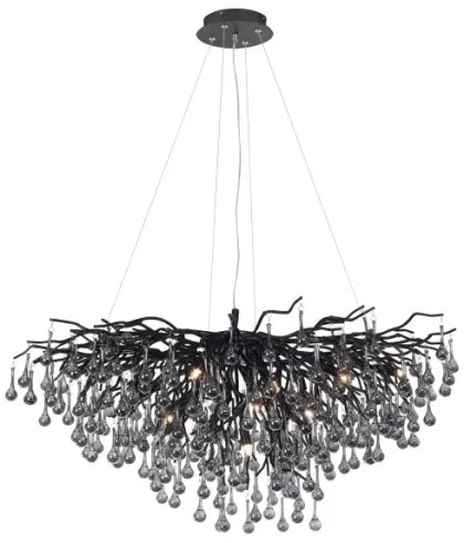 Paul Neuhaus 2192-18 - Závesný luster na lanku ICICLE 10xG9/40W/230V 50x100 cm čierna