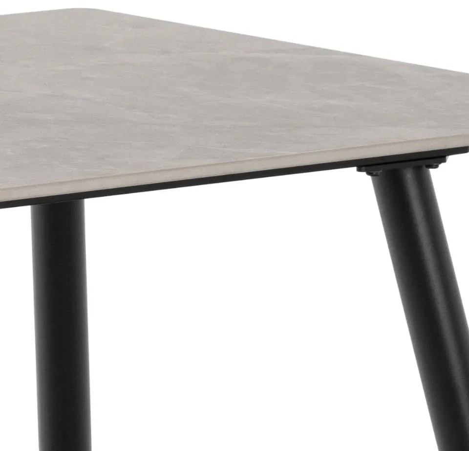 Jídelní stůl Wicklow 140 cm  šedý mramor/černý