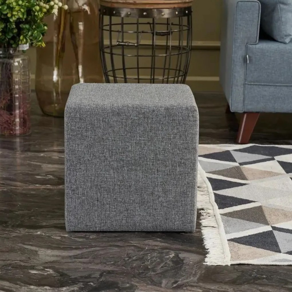 Taburet Kare Puf Grey