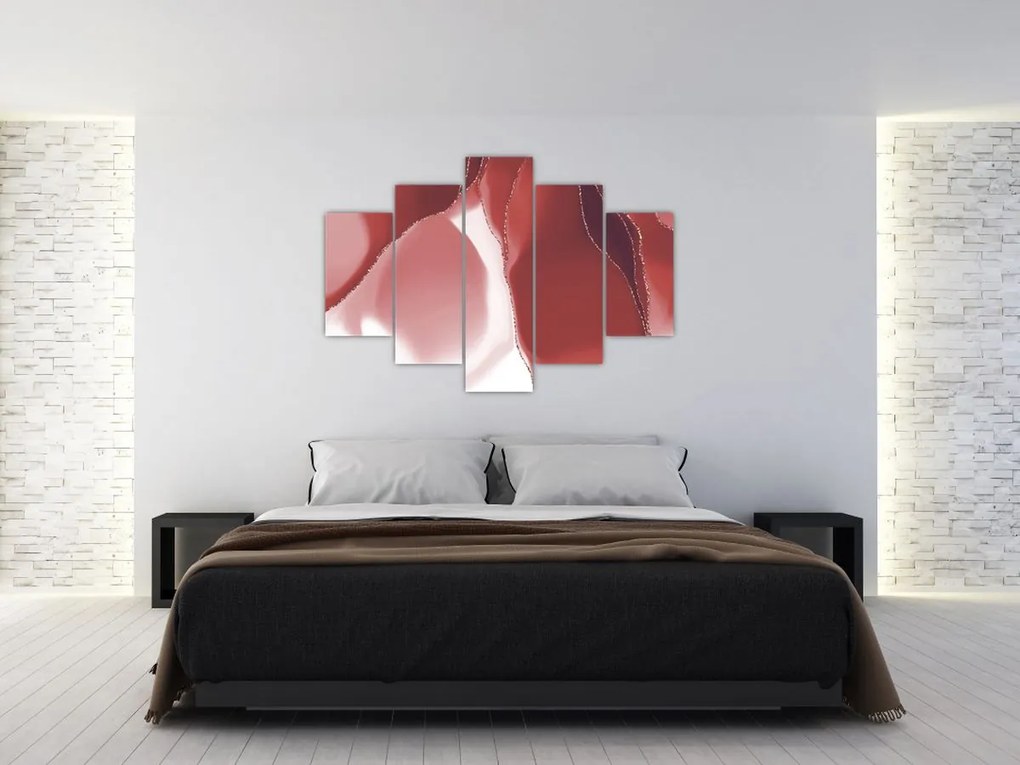 Obraz - Červená abstraktná kvetina N⁰3 (150x105 cm)