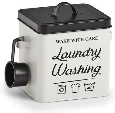 Orion Kovový úložný box na prací prášek, s dávkovačem LAUNDRY