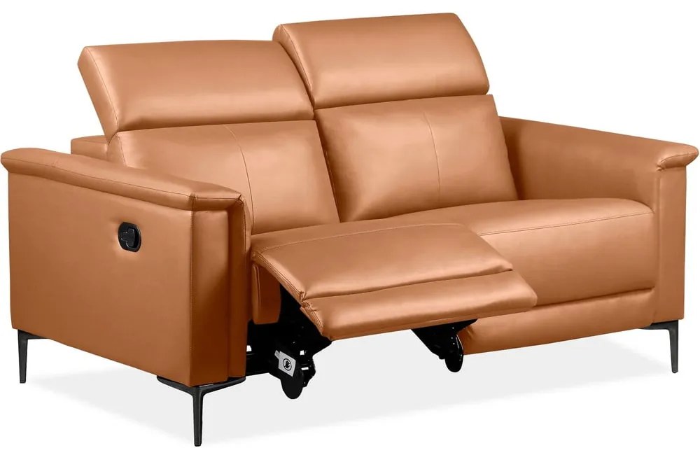 Hnedá pohovka z imitácie kože 160 cm Lund – Støraa