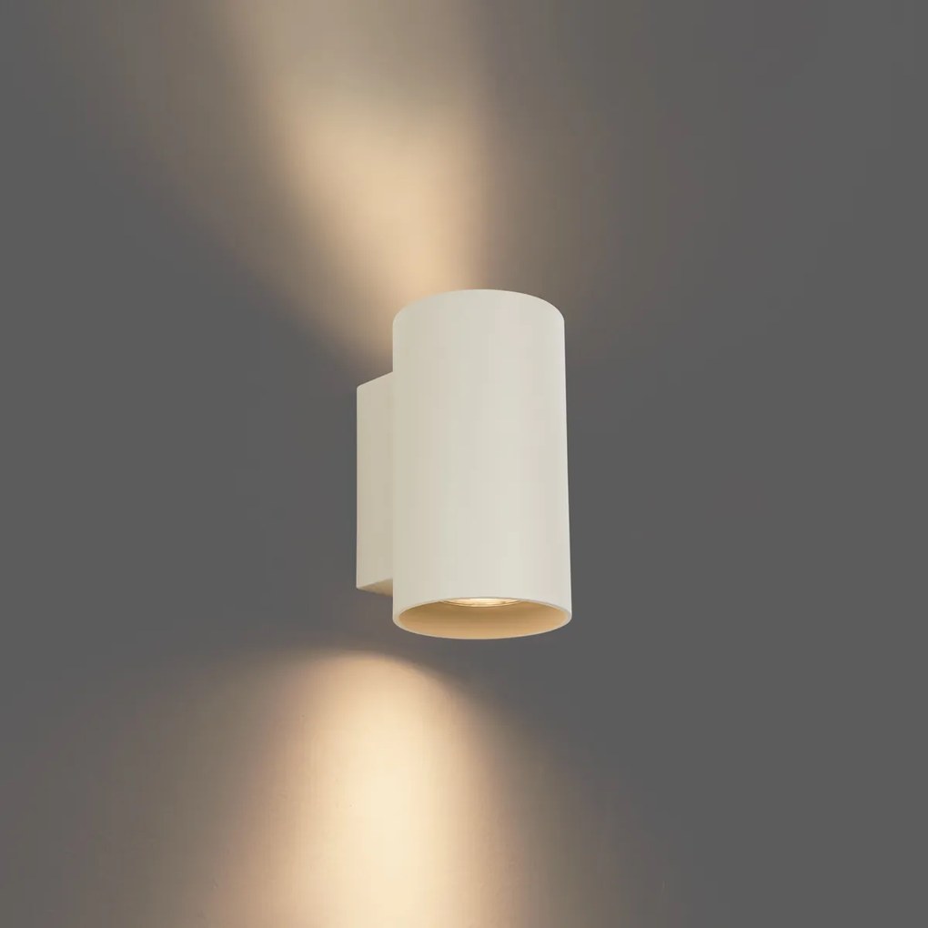 Moderná nástenná lampa béžová GU10 50 mm okrúhla 2-svetlá - Sandy