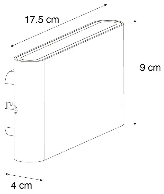 Nástenné svietidlo čierne magnetické vrátane LED nabíjateľné - Batt