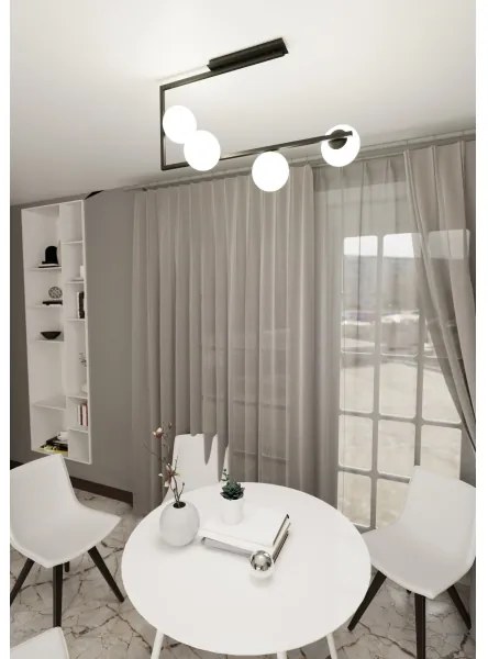 Luster na tyči SOMA 4xE14/10W/230V čierna/biela