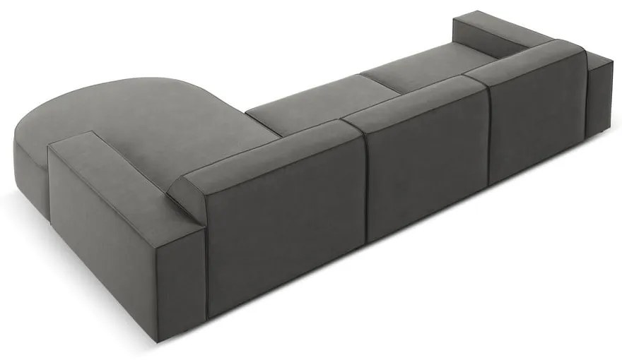 Sivá zamatová rohová pohovka (pravý roh) Jodie - Micadoni Home