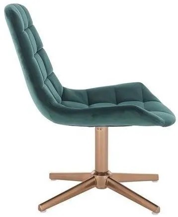 LuxuryForm DESIGN Stolička PARIS VELUR na zlatom kríži - zelená