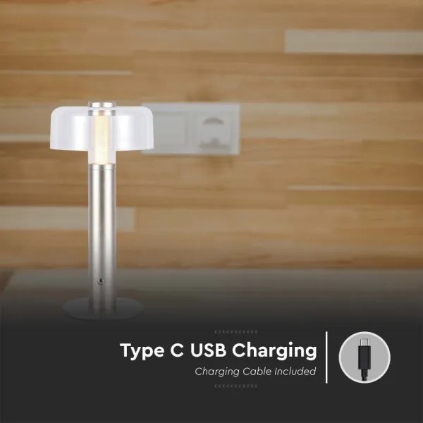 LED Stmievateľná dobíjacia stolná lampa LED/1W/5V 3000K 1800 mAh zlatá