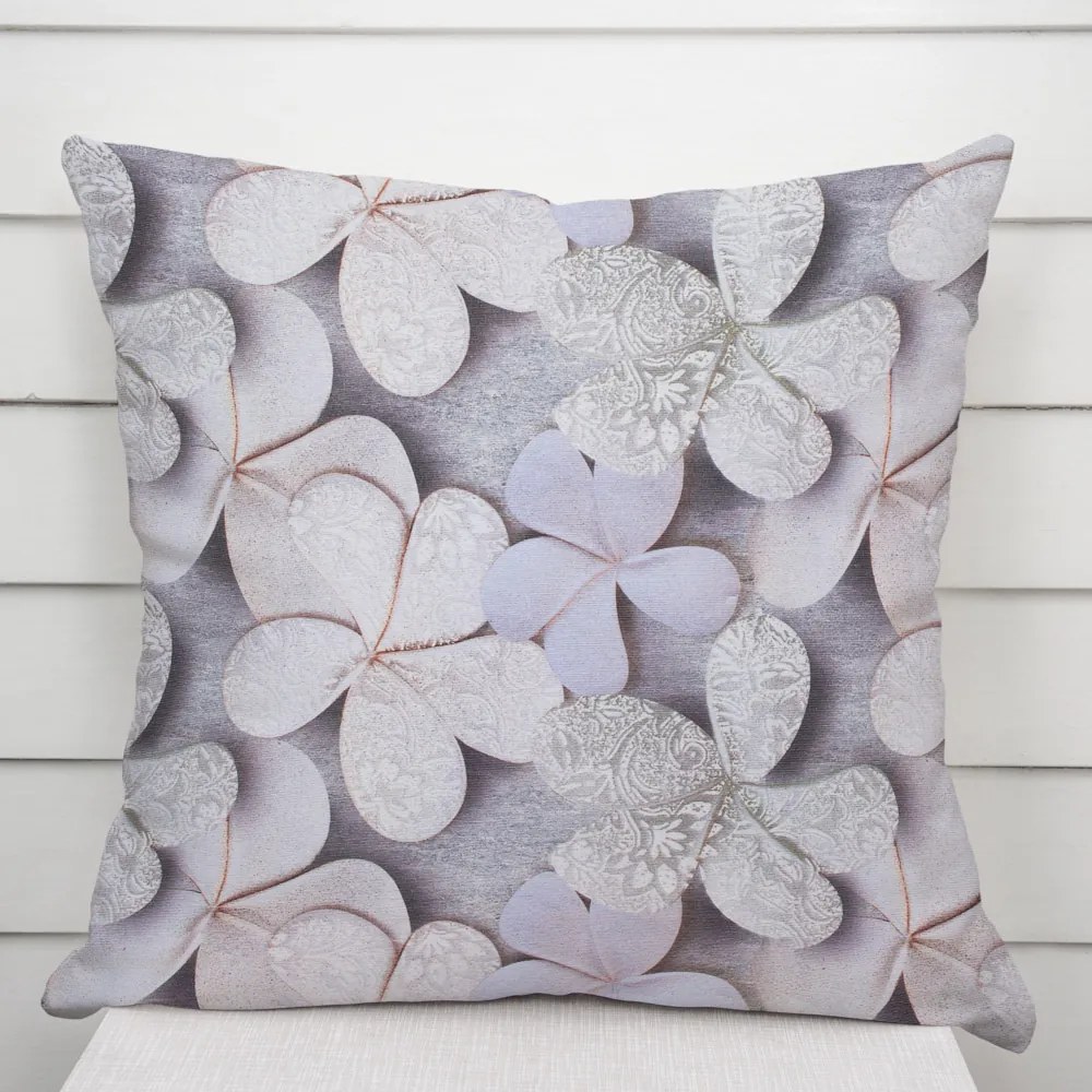 Biante Dekoračná obliečka na vankúš PML-032 Designové kvety na sivom 60 x 60 cm