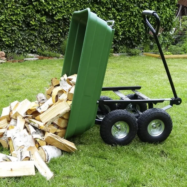Vyklápací záhradný vozík s pevnou rukoväťou