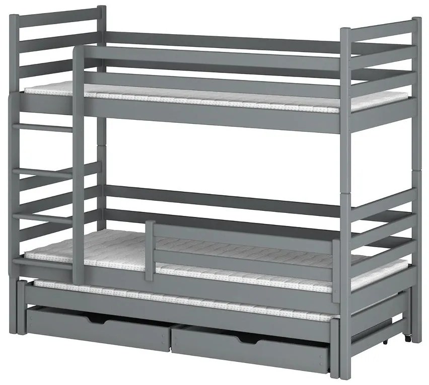 Poschodová posteľ Luk 80x160 cm sivá