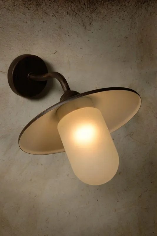 LUCIDE ARUBA Rust Brown vonkajšiu nástenné svietidlo IP44, priemer 30cm