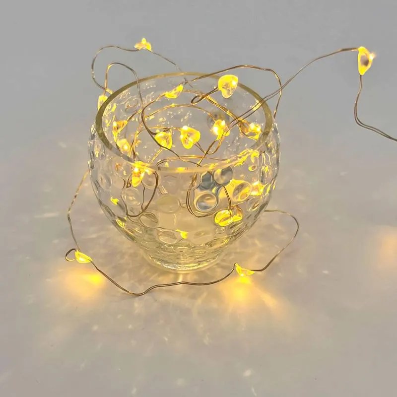 DECOLED LED světelný řetěz na baterie, se srdíčky, teple bílá, 20 diod, 2,3 m