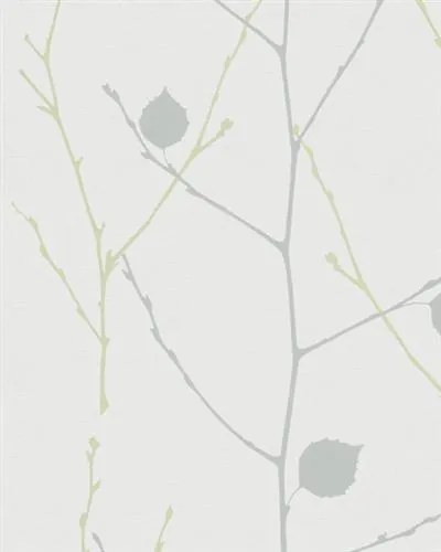 Vliesové tapety, listy zeleno-sivé, Summer Time 57848, rozmer 10,05 m x 0,53 m, MARBURG