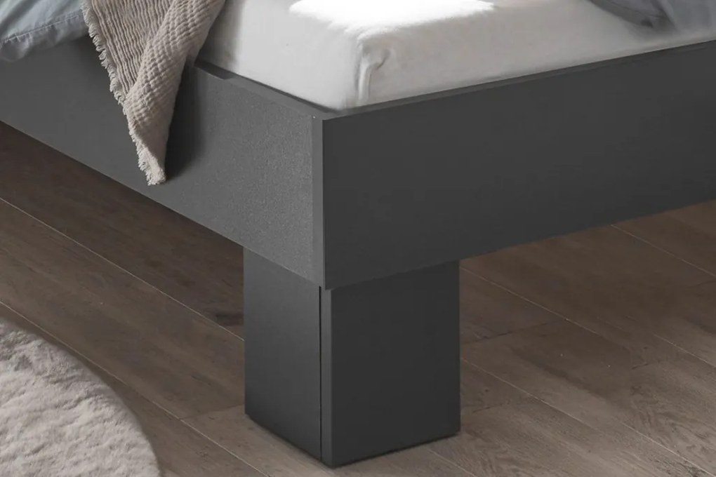 Posteľ Laurie 180x200 cm, grafit/dub