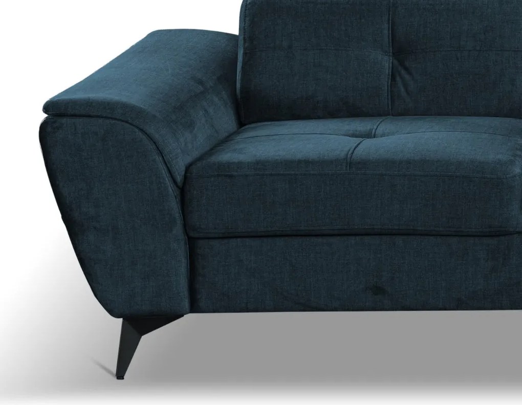 Rohová sedacia súprava Sergio, námornícka modrá látka, pravý roh