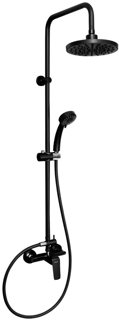 Novaservis Sprchové súpravy, Nobless Tina sprchový set 250 s batériou, horné pripojenie sprchy, čierna, SET042/38,5
