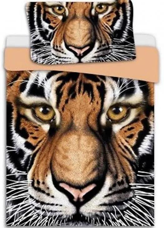 HoD Obliečky 3D Dvojstranné Tiger Bavlna 70×90 140x200 cm