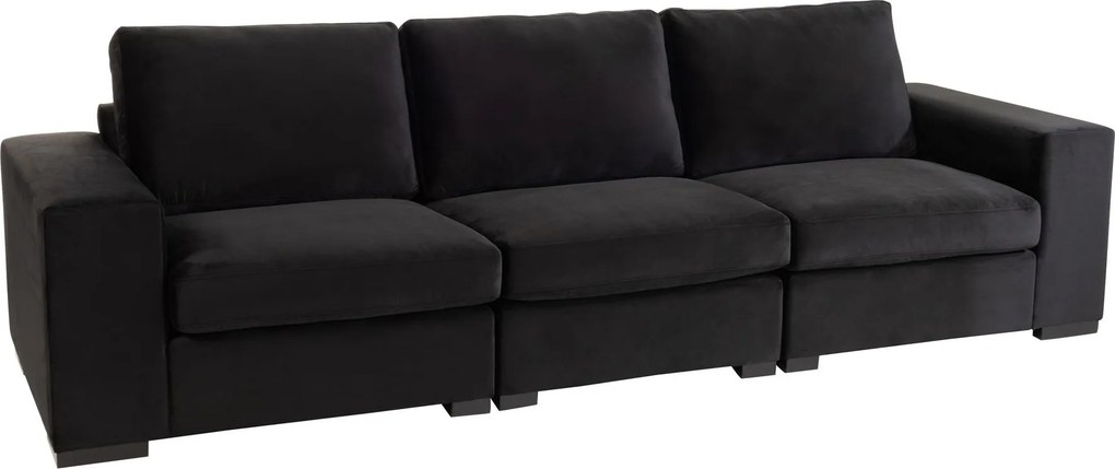 Čierna 2-miestna zamatová pohovka Nalmi black - 212*98*86cm