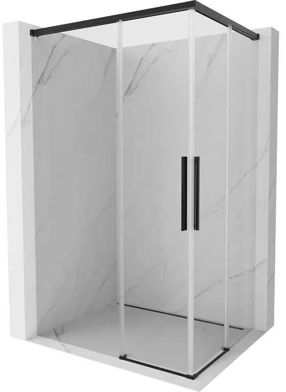 Mexen Rox, Duo posuvný sprchový kút 95 x 80 cm, číre sklo, čierny profil, 8C2D-095-080-70-00