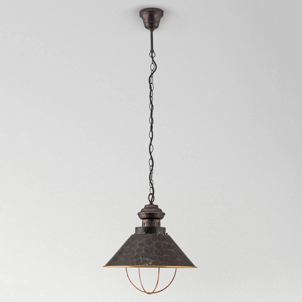 Rustikálna závesná lampa Shanta, jedno-plameňová