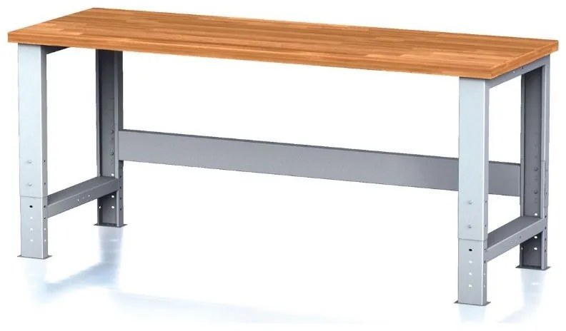 Výškovo nastaviteľný dielenský stôl MECHANIC I, nastaviteľné nohy, 2000 x 685 x 700-1055 mm