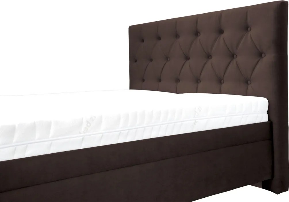 Posteľ Amy 180x200 cm, tmavo hnedá látka