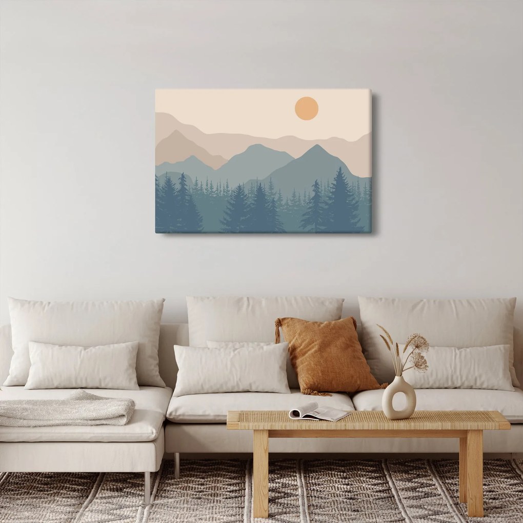 Obraz - Tyrkysové hory N⁰1 (90x60 cm)