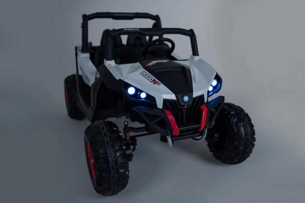 RAMIZ ELEKTRICKÁ AUTÍČKO JEEP UTV - MX - BIELA - 4X4 - 4x45W - 2 x 12V/7Ah - 2023