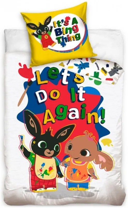 Detské posteľné obliečky Zajačik Bing a Sula - motív "maliari" - 100% bavlna - 70 x 90 cm + 140 x 200 cm