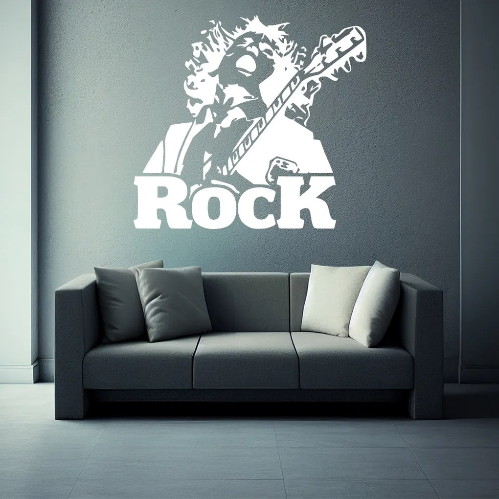 Veselá Stena Samolepka na stenu na stenu Angus Young AC/DC Farba: čierna