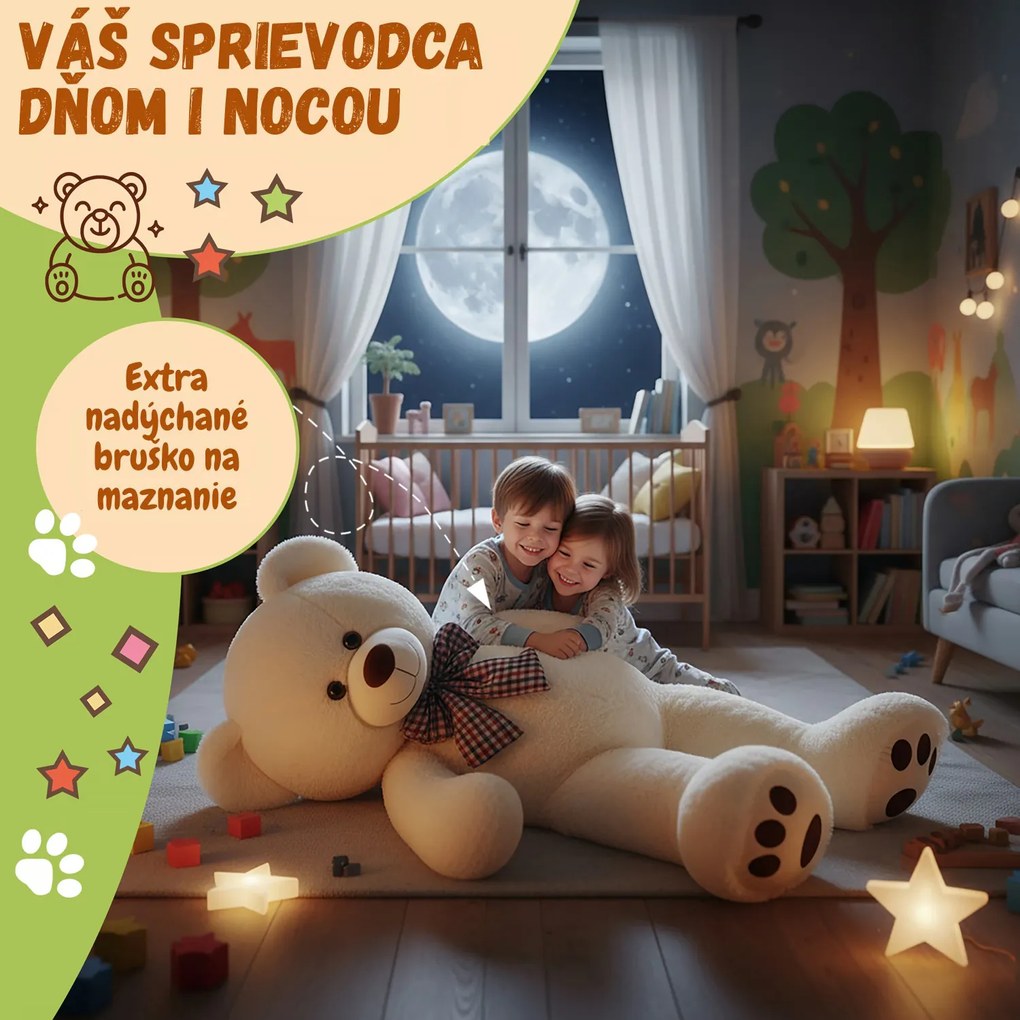 Veľký plyšový medveď BENY, 100cm, krémová Monzana