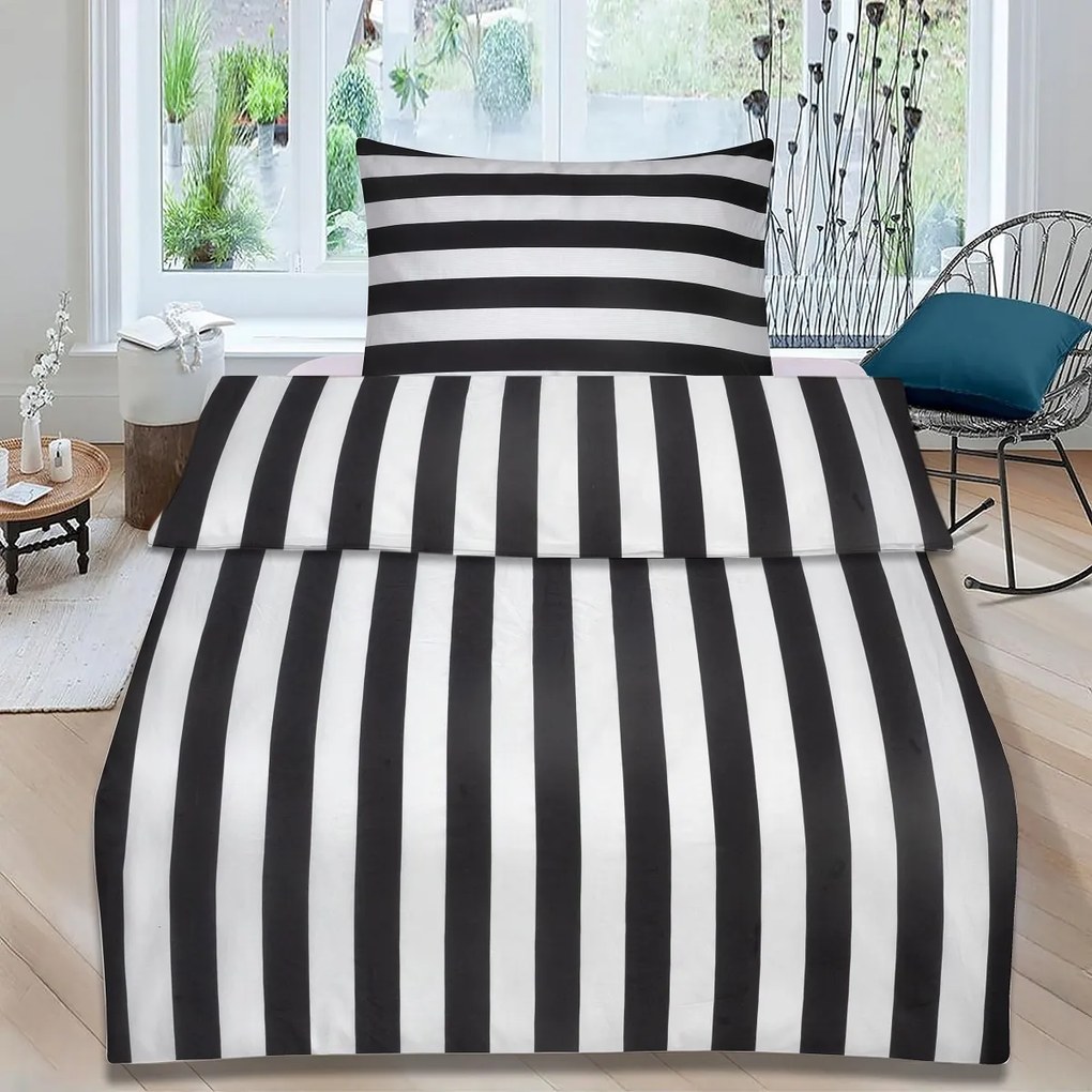 Bavlnené obliečky STRIPE BALANCE čierno-biele Rozmer obliečky: 70 x 90 cm | 140 x 200 cm