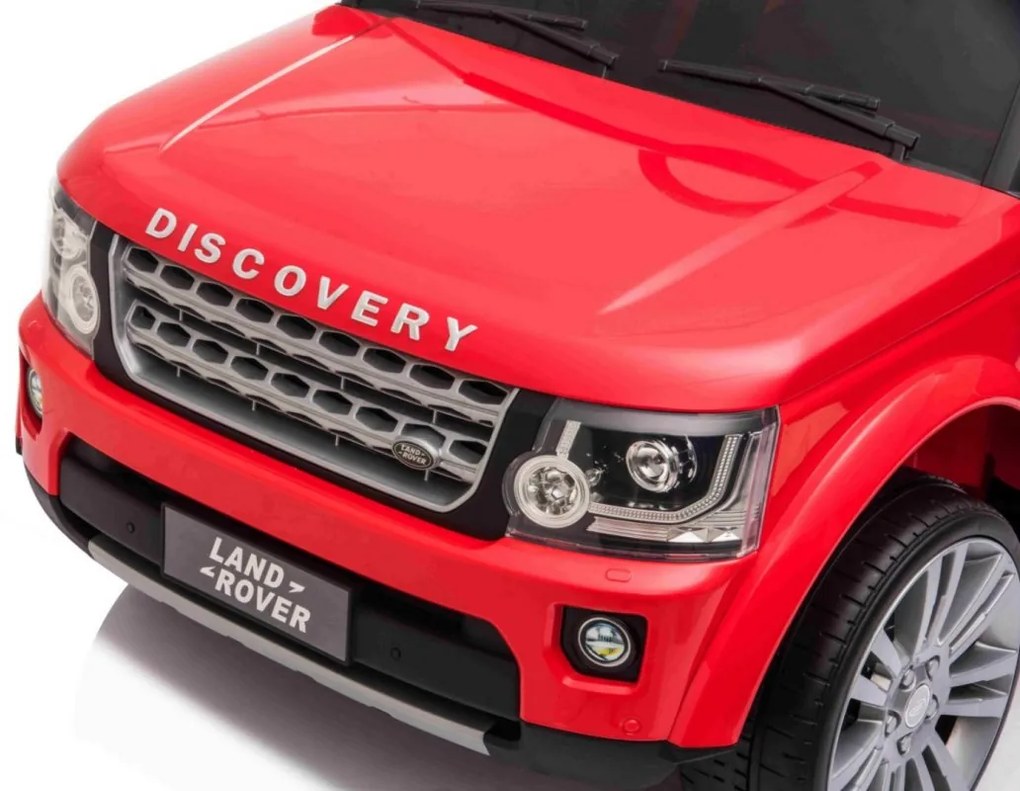 RAMIZ ELEKTRICKÉ AUTÍČKO -LAND ROVER DISCOVERY - NELAKOVANÉ ČERVENÉ  - 2x25W MOTOR - 12V/7Ah,BATÉRIA - 2022