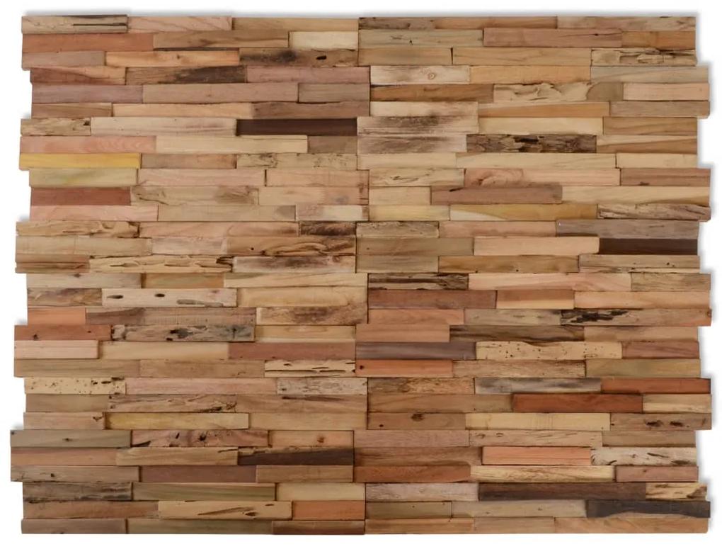 vidaXL 10 ks nástenných obkladových panelov, 1 m², recyklované teakové drevo