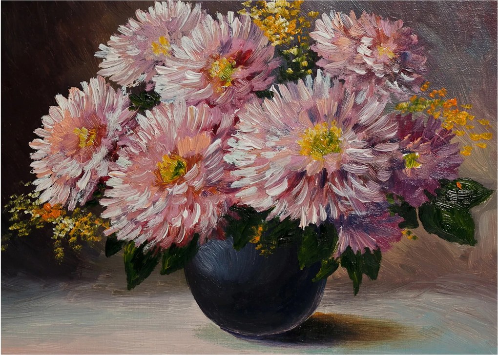 Obraz - Olejomaľba, Kvety vo váze (70x50 cm)