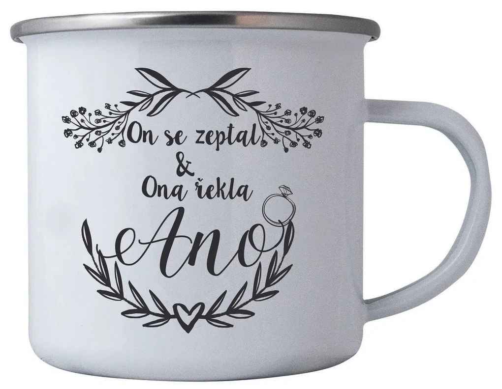 Bohemia Gifts Plechový hrnček Pro novomanželé, 350 ml