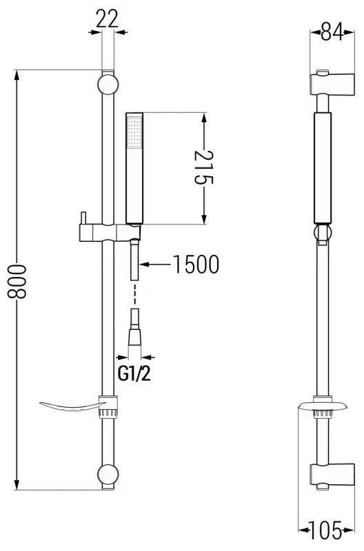 Mexen sprchový set DF77, čierna, 785774582-70