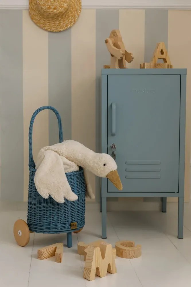 Prútený košík s rúčkou – detský modrý | Ručne vyrobený košík pre deti