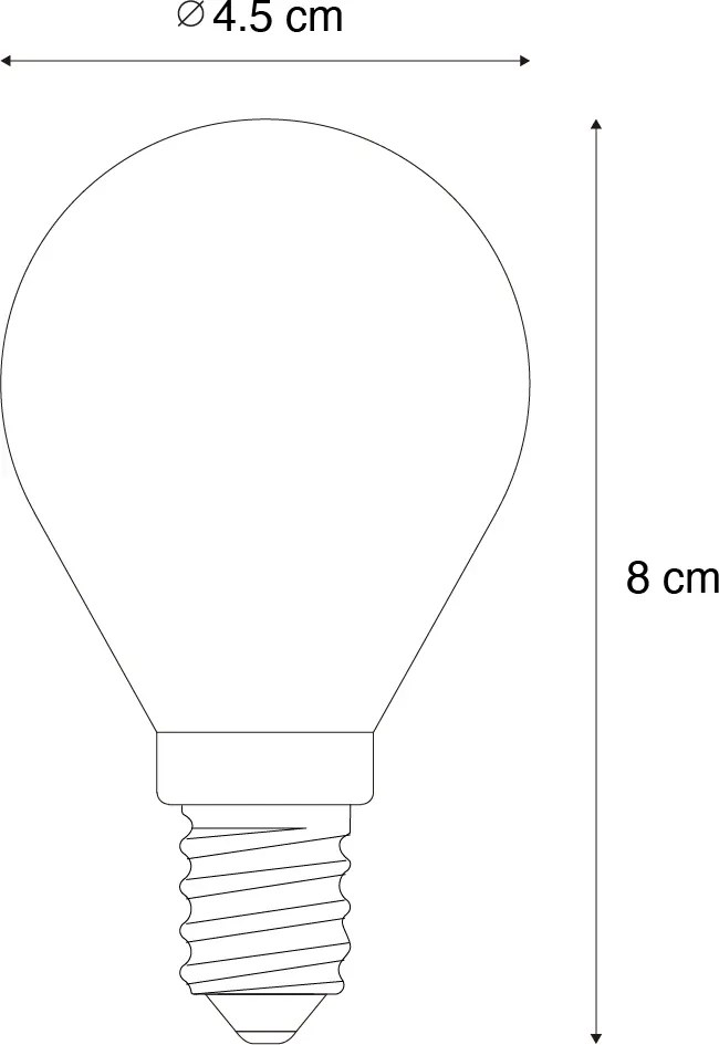 Sada 5 stmievateľných LED žiaroviek E14 P45 dymových 5W 470LM 2200K