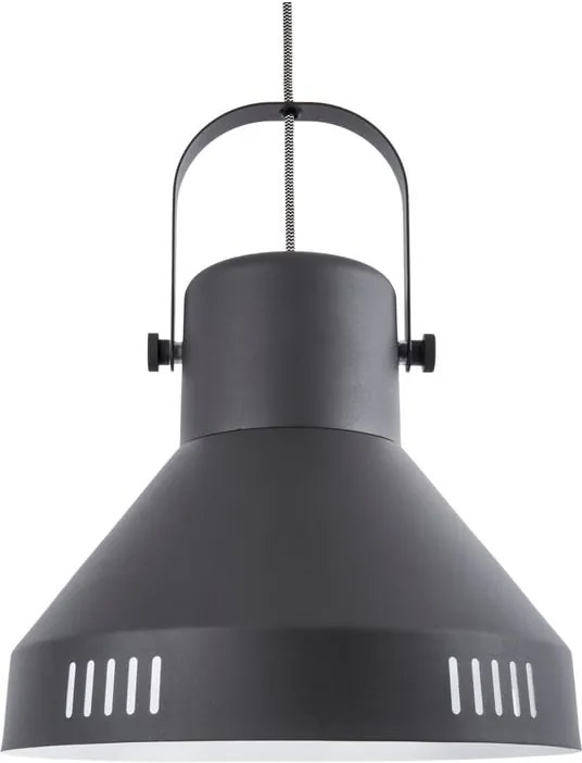 Čierne závesné svietidlo Leitmotiv Tuned Iron, ø 35 cm