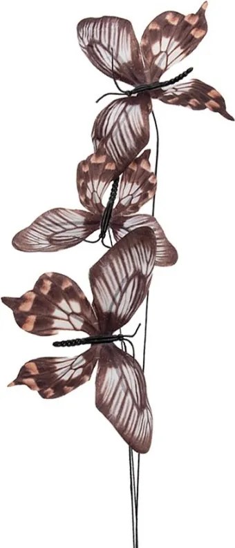 Dekoračná vetvička s hnedými motýlikmi Butterfly - 10*10*65 cm