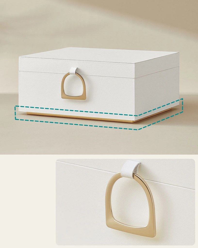 Šperkovnica Emily, 20,5x24x11 cm, biela