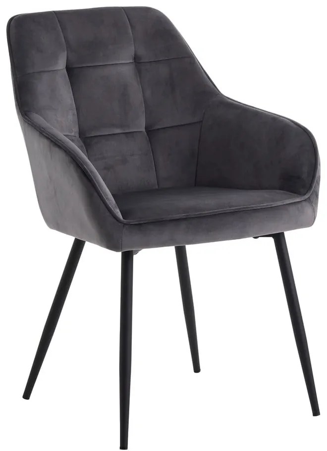 Sivé čalúnené jedálenské kreslá v súprave s podrúčkami 2 ks Nolan Square – Unique Furniture