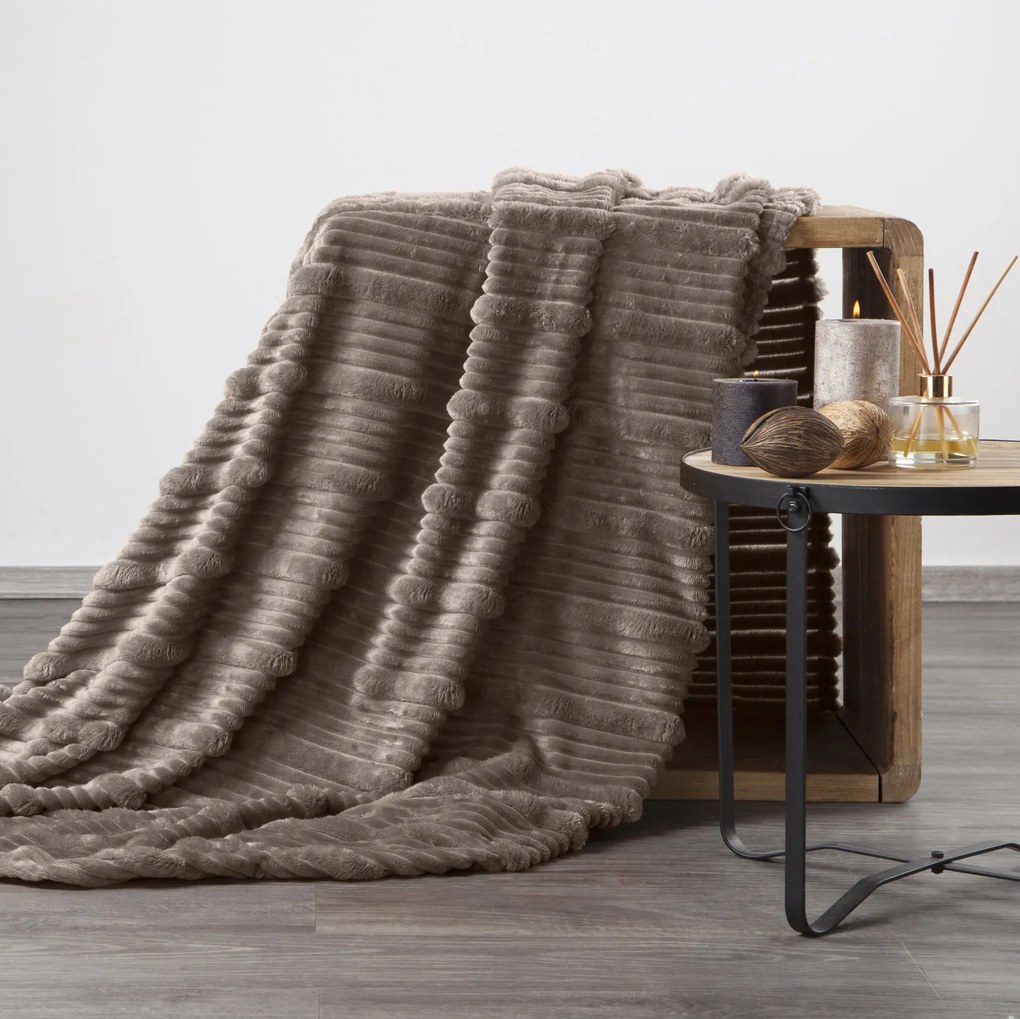 FLANELOVÁ DEKA NINA 200X220 CM BÉŽOVÁ