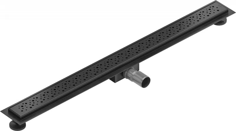 Mexen Flat nerezový sprchový žľab 80 cm, vzor M12, čierna, 1721080-15