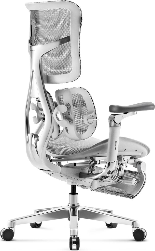 Ergonomická kancelárska stolička s podnožkou Premium Normal Size, sivá: Diablo V-Kinetic
