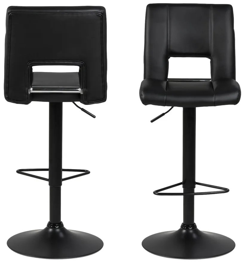 Čierna barová stolička s nastavitelnou výškou Actona Sylvia