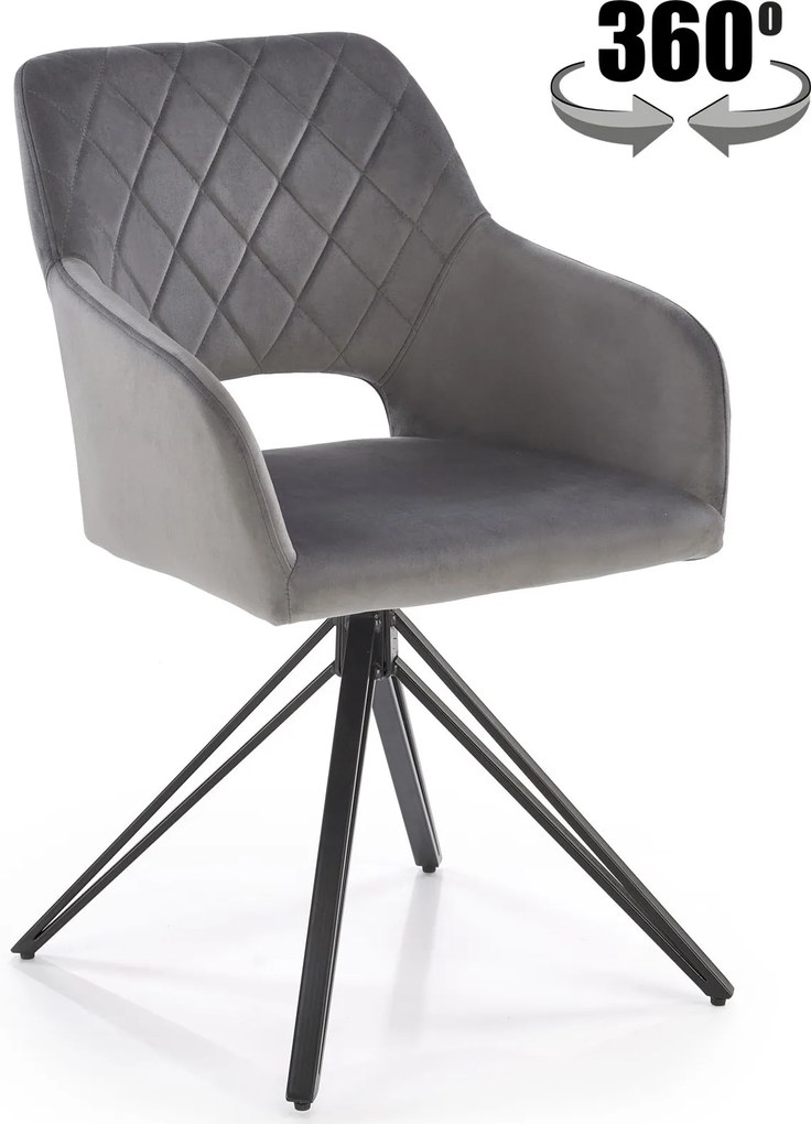 Jedálenská otočná stolička BELEN - šedá